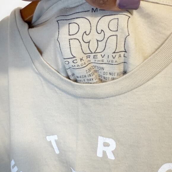 Rock Revival Sand Beige Aaric Graphic Print Short Sleeve T-Shirt Top Mens Size M - Picture 7 of 11